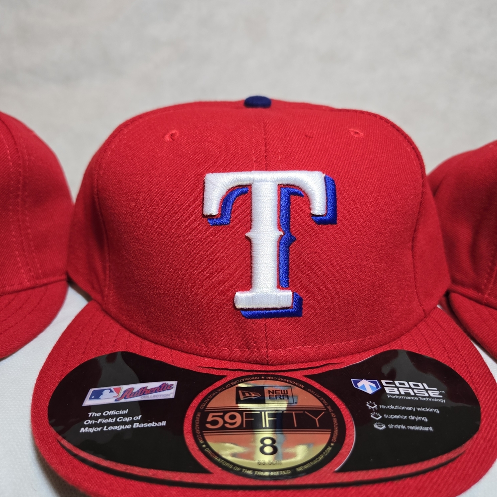 Red Baseball Cap with White and Blue Logo - Picture 6 of 11
